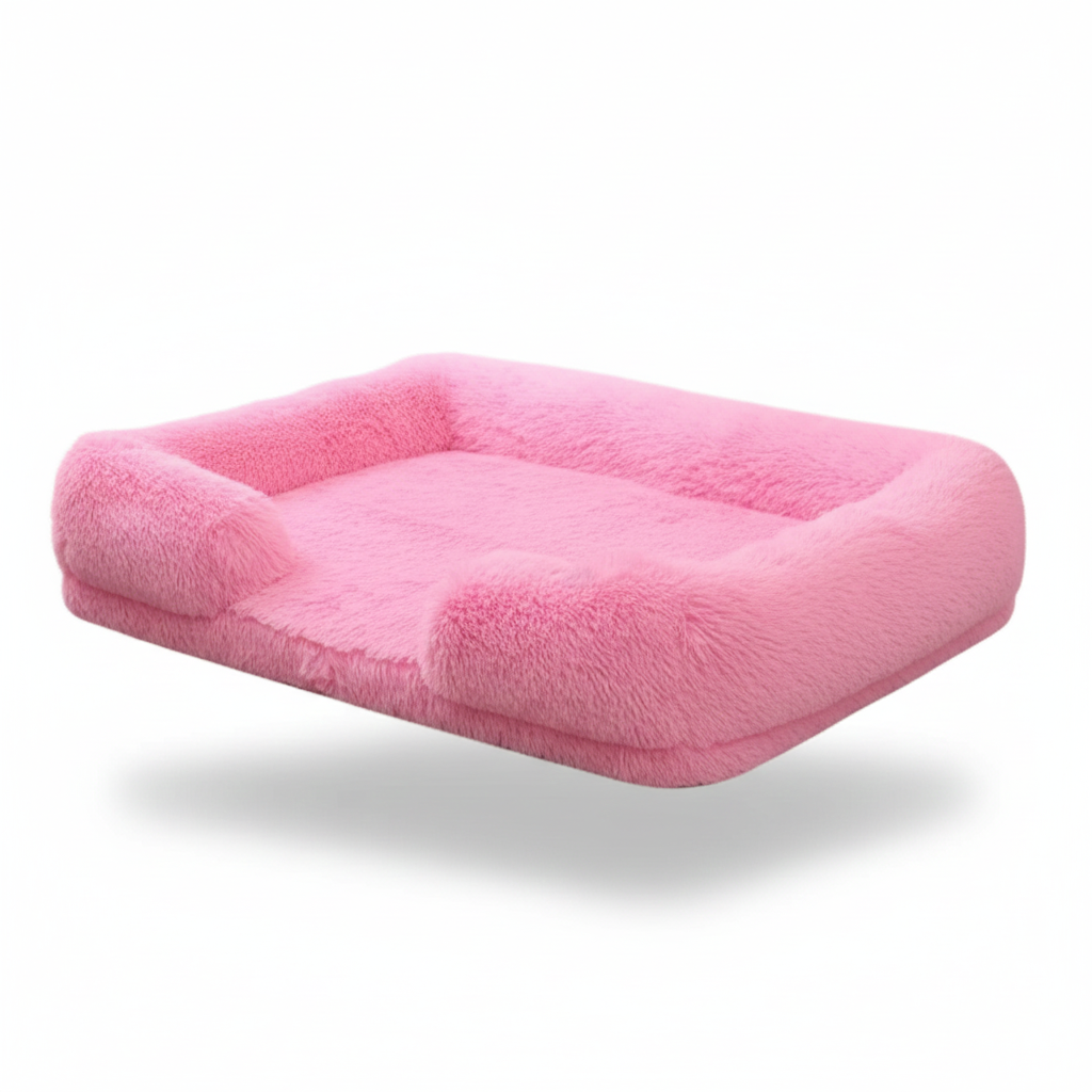 Orthopedic Plush Dog Sofa Bed – Waterproof & Removable Cover