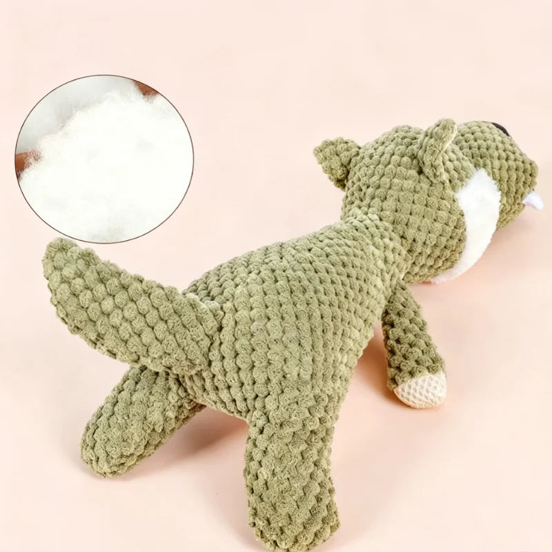 Peluche Sonore Vintage pour Chien – Jouet Interactif Lion, Éléphant & Loup