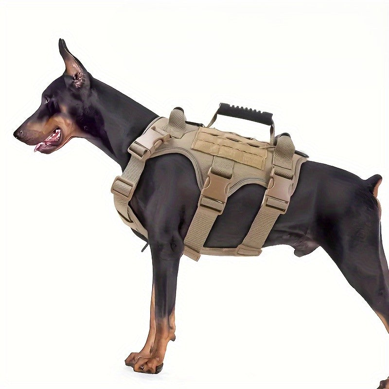 Pro Tactical K9 Dog Harness – No-Pull Vest with 3 Control Handles