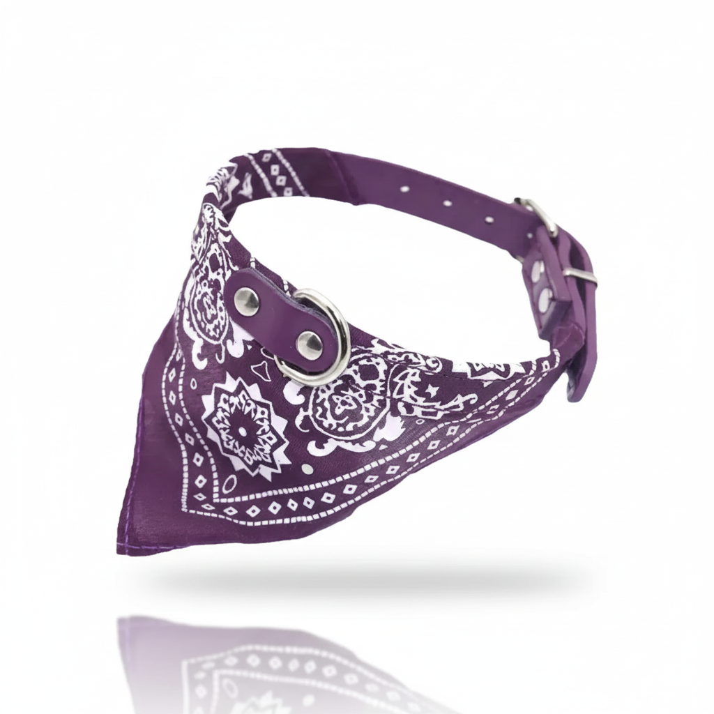 Collier Bandana en Cuir PU pour Chien et Chat – Style Élégant & Confortable