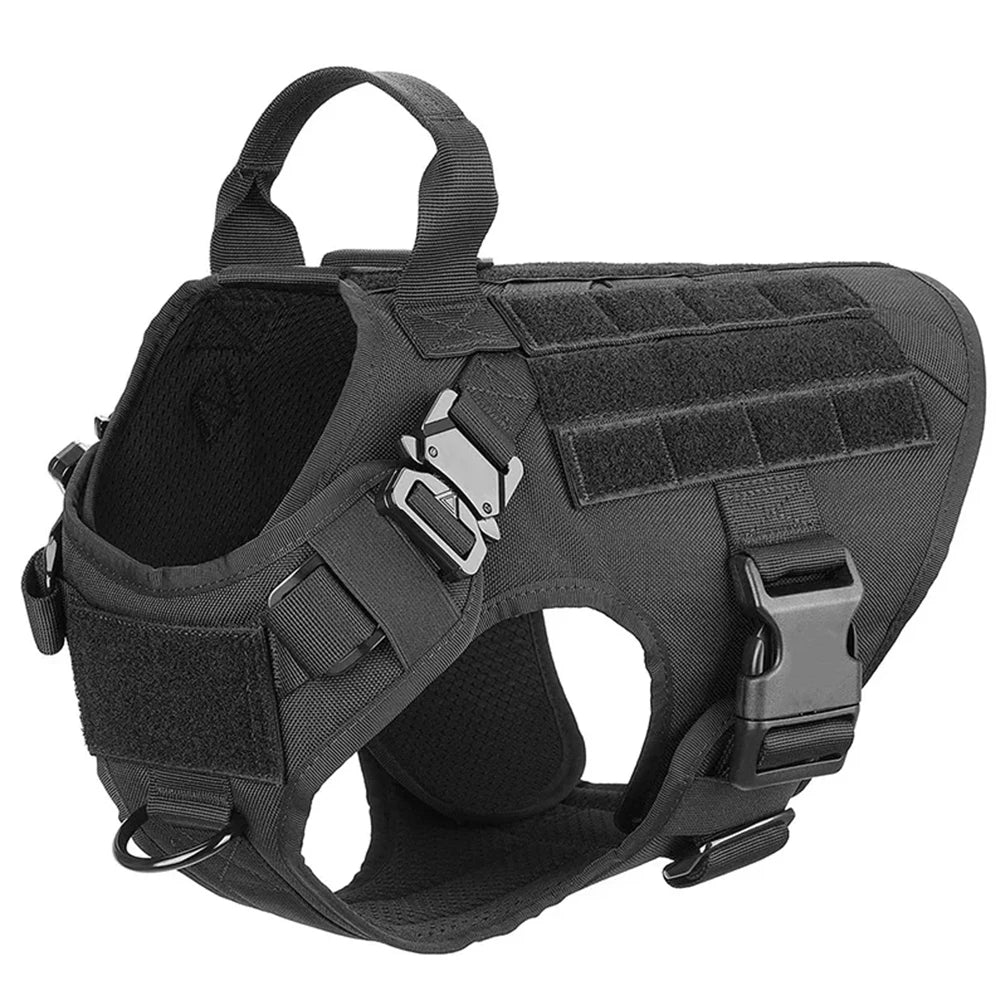 Tactical K9 Dog Harness Set – Heavy Duty Military Molle Vest (1050D Nylon)