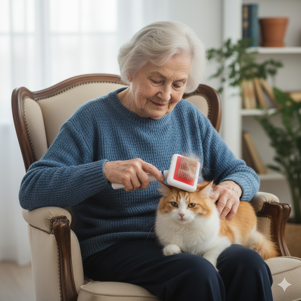 Cepillo de Aseo y Masaje - Desenredante Suave con Puntas de Acero Protegidas