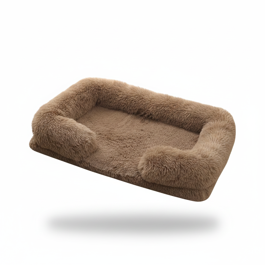 Orthopedic Plush Dog Sofa Bed – Waterproof & Removable Cover