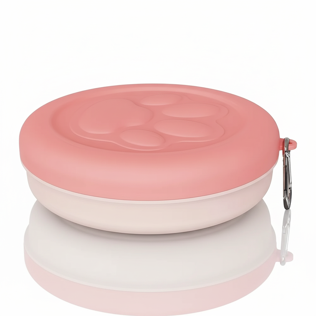 Mobiler "2-in-1" Reisenapf & Snackbox – Verschließbar mit Karabiner für unterwegs