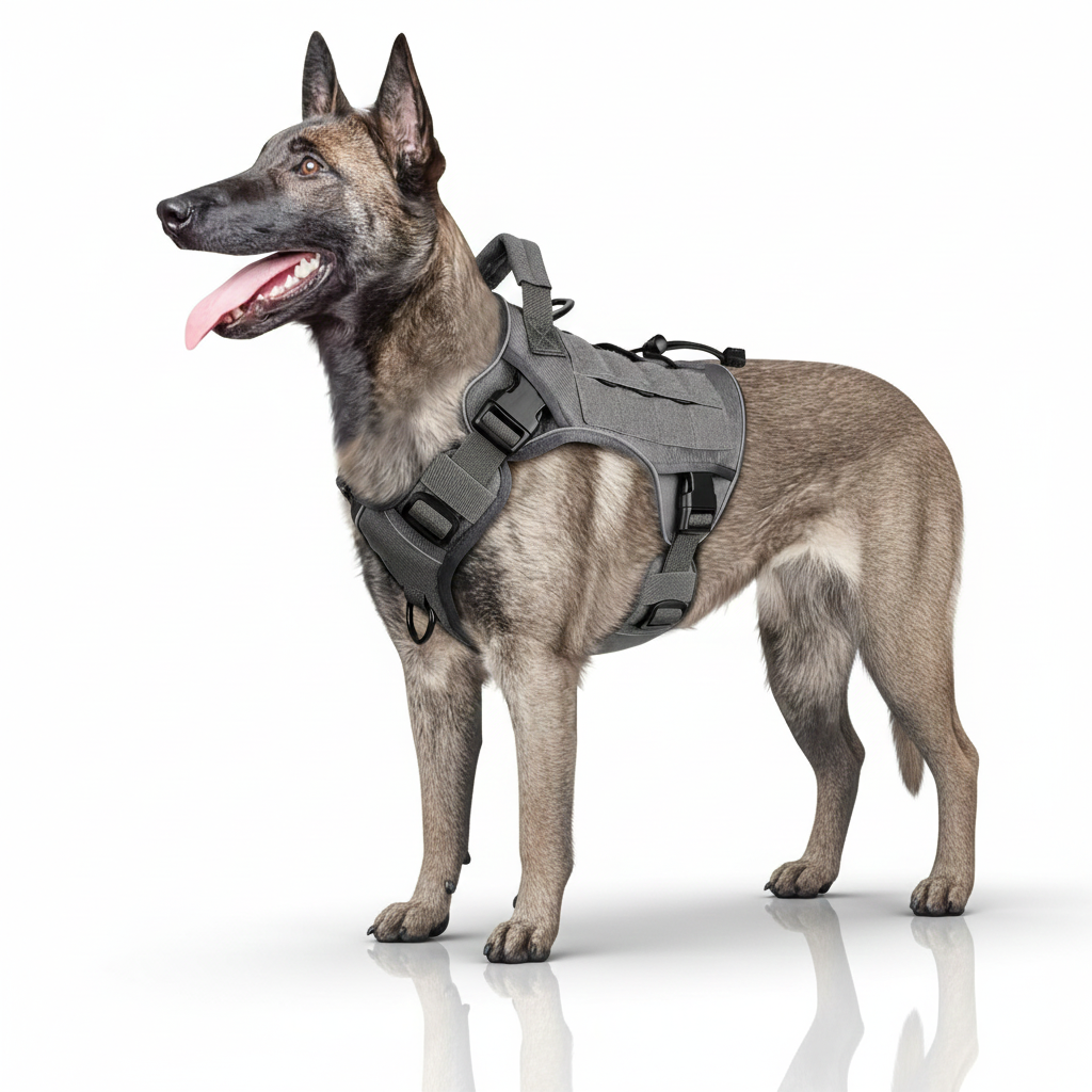 Tactical Dog Harness with Handle – No-Pull K9 Service Vest (Hook & Loop Panels)