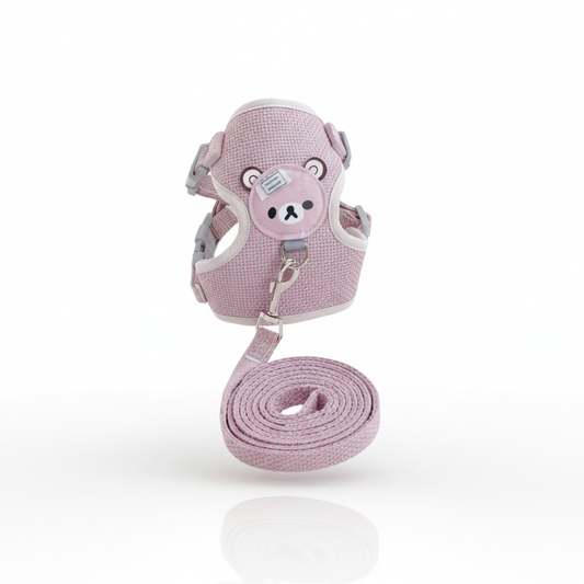 Ensemble Harnais Gilet Soft & Laisse – Design Animé pour Petits Chiens et Chats