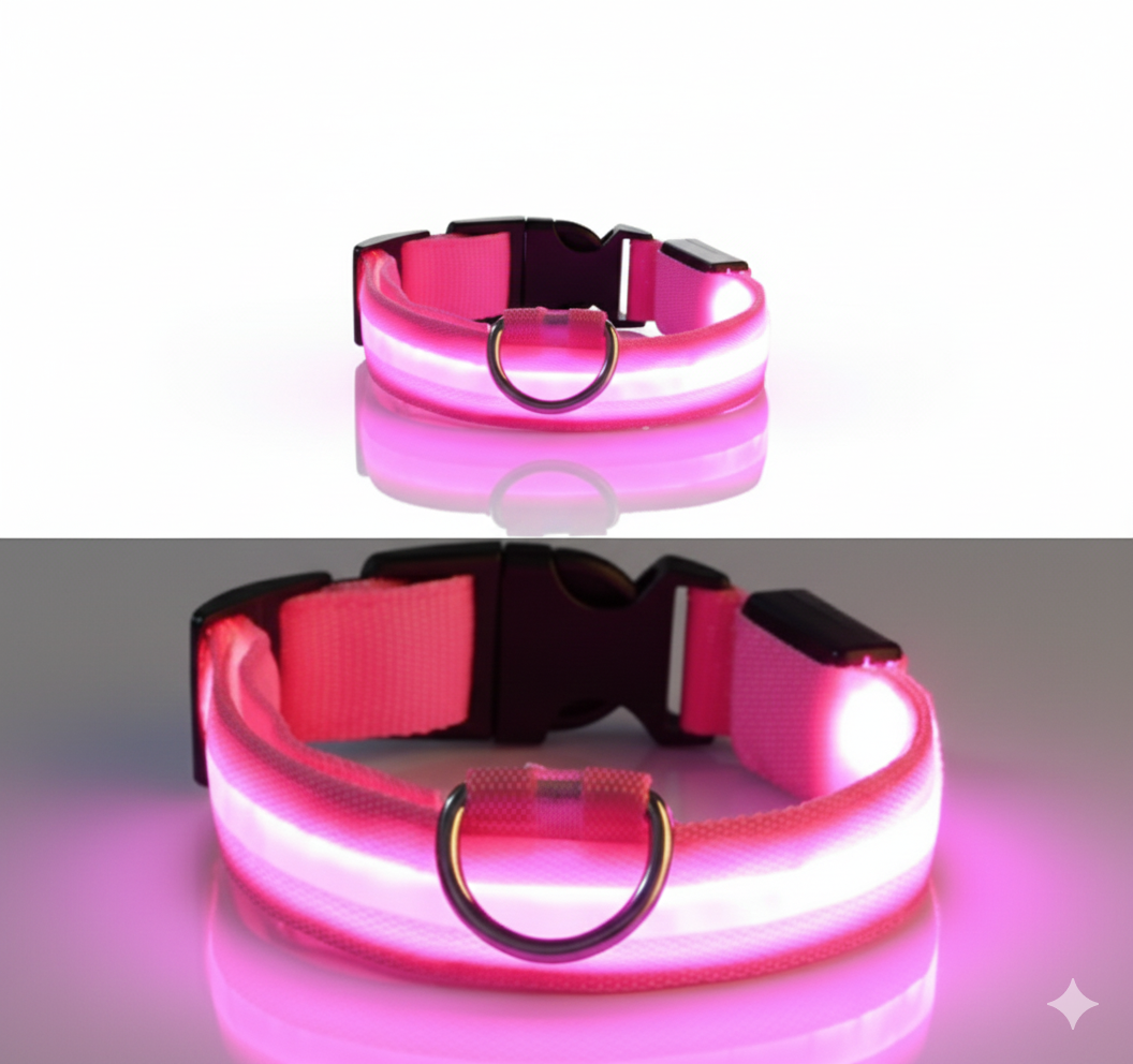 Collier LED Haute Visibilité Rechargeable USB – Sécurité Nocturne & Anti-Perte pour Chien
