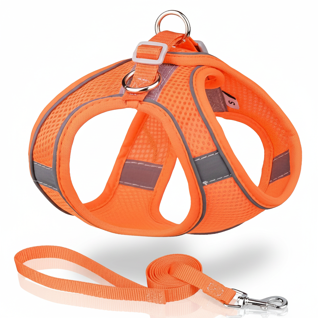 Ensemble Harnais Gilet Confort & Laisse Assortie – Respirant et Anti-Traction
