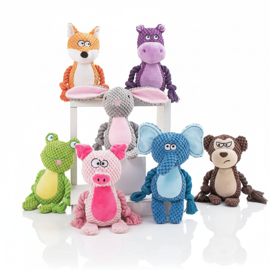 Kuscheliges Plüsch-Hundespielzeug mit Squeaker – Zahnpflege & Spielspaß (19 cm)