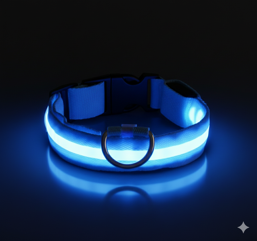 Collier LED Haute Visibilité Rechargeable USB – Sécurité Nocturne & Anti-Perte pour Chien