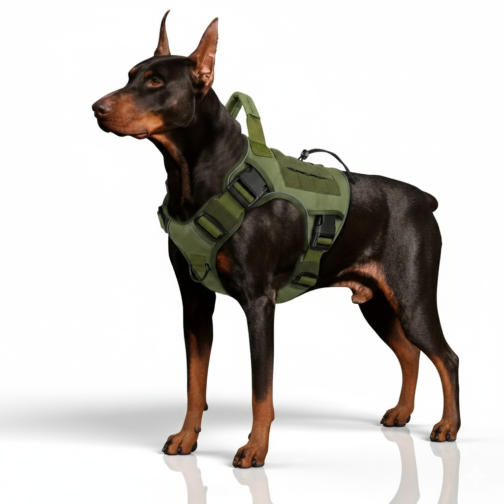 Tactical Dog Harness with Handle – No-Pull K9 Service Vest (Hook & Loop Panels)