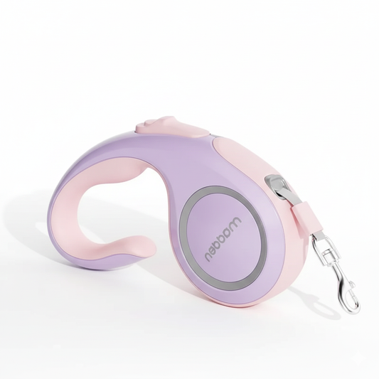 Compact Retractable Dog Leash – Pastel Nylon Tape (10ft / 16ft)