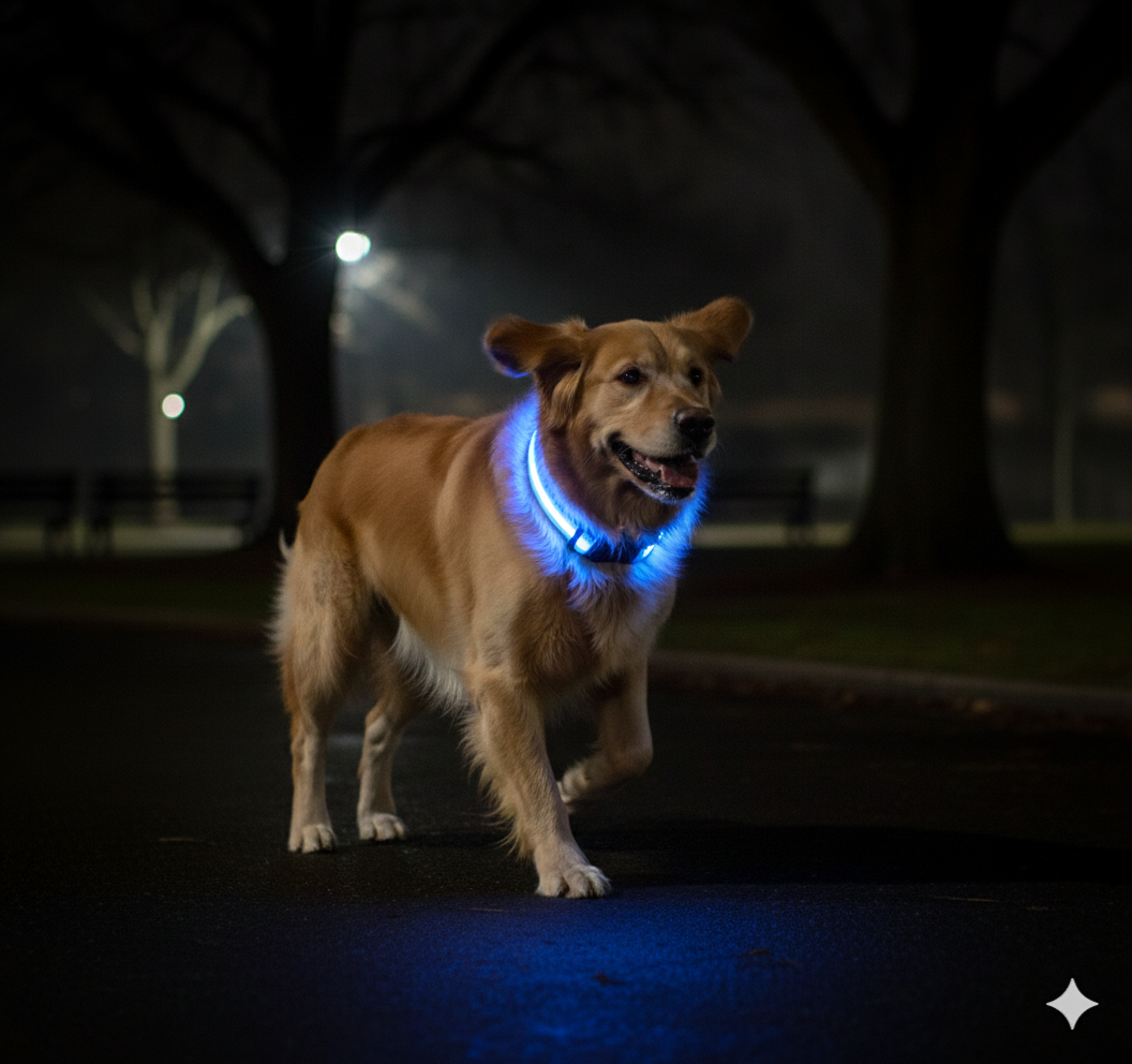 Collier LED Haute Visibilité Rechargeable USB – Sécurité Nocturne & Anti-Perte pour Chien