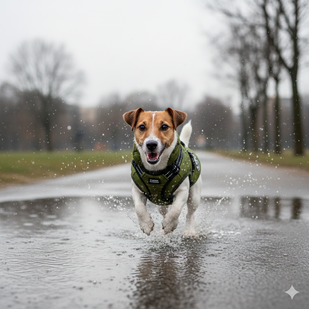 Waterproof Winter Dog Jacket with Integrated Harness – Warm Padded 2-in-1 Coat