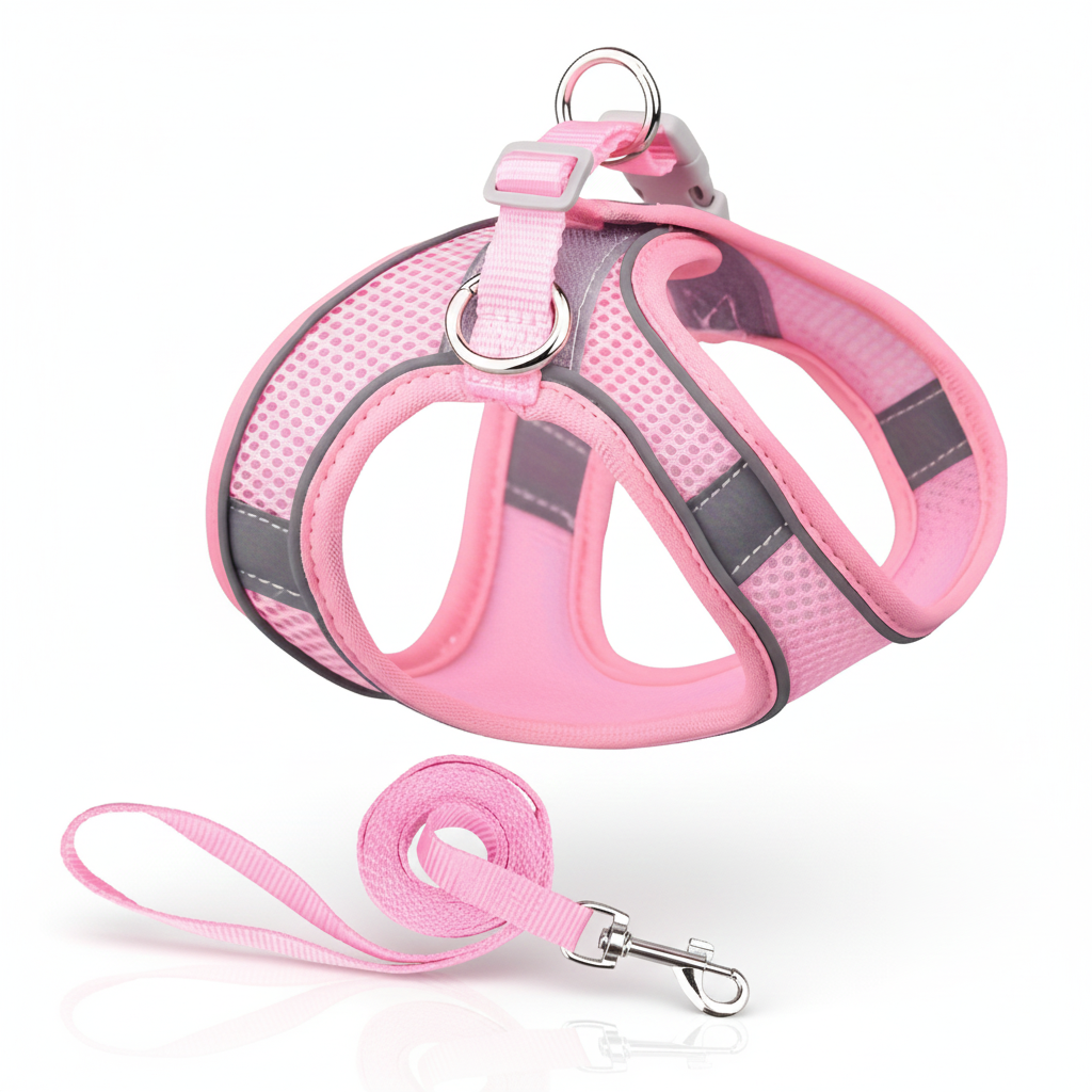 Ensemble Harnais Gilet Confort & Laisse Assortie – Respirant et Anti-Traction