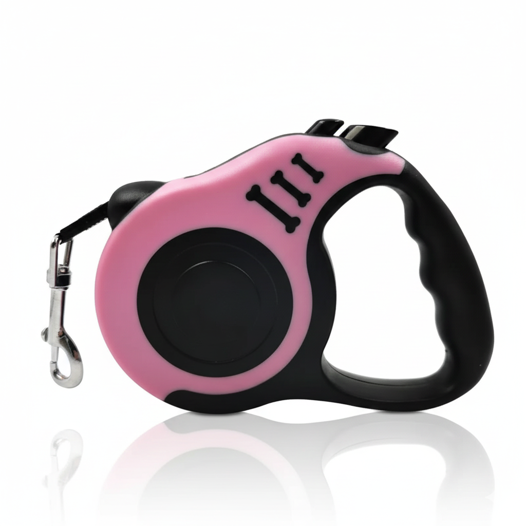 Ergonomische Rollleine für kleine Hunde & Katzen (3m / 5m) – Mit Stopp-Taste & Soft-Griff