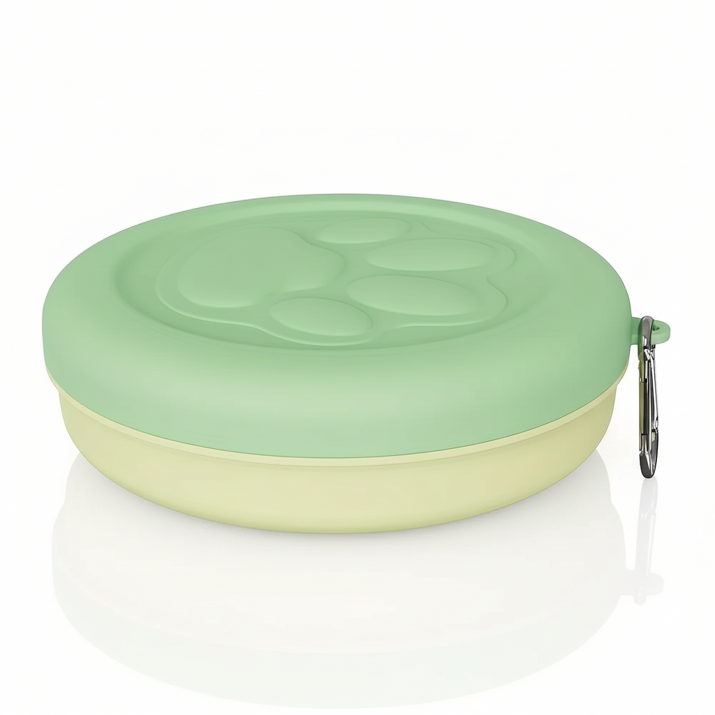 Mobiler "2-in-1" Reisenapf & Snackbox – Verschließbar mit Karabiner für unterwegs