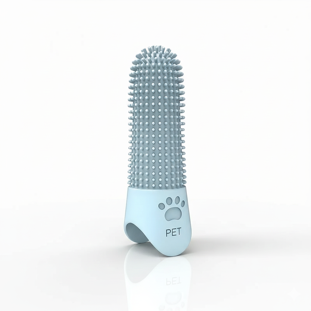 360° Soft Silicone Finger Toothbrush – Gentle Dental Care for Dogs & Cats
