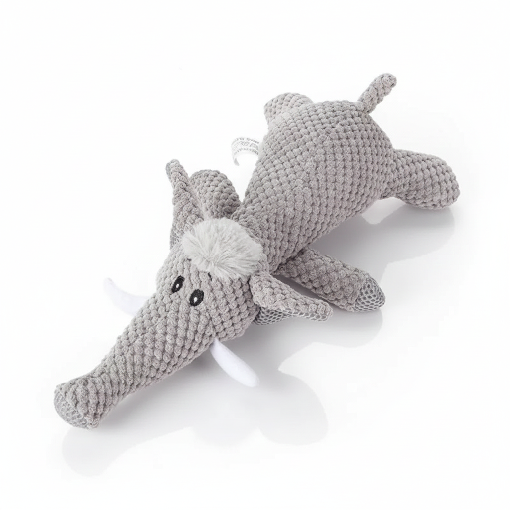 Peluche Sonore Vintage pour Chien – Jouet Interactif Lion, Éléphant & Loup