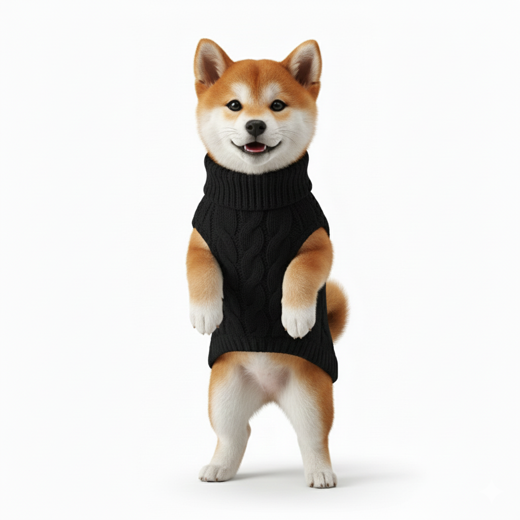 Jersey de Punto Trenzado para Perro Pequeño - Suéter Vintage de Invierno (Cuello Alto)