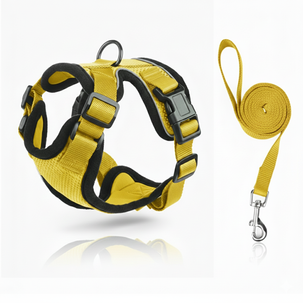 Escape-Proof Cat Harness & Leash Set – Soft Mesh Adjustable Walking Vest