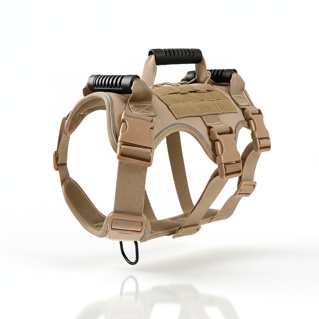 Pro Tactical K9 Dog Harness – No-Pull Vest with 3 Control Handles