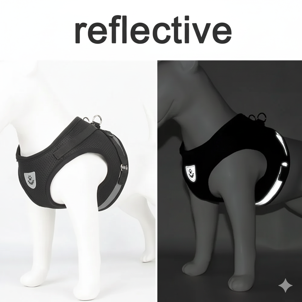 Reflective Breathable Mesh Harness & Leash Set – Escape-Proof Vest for Cats & Small Dogs