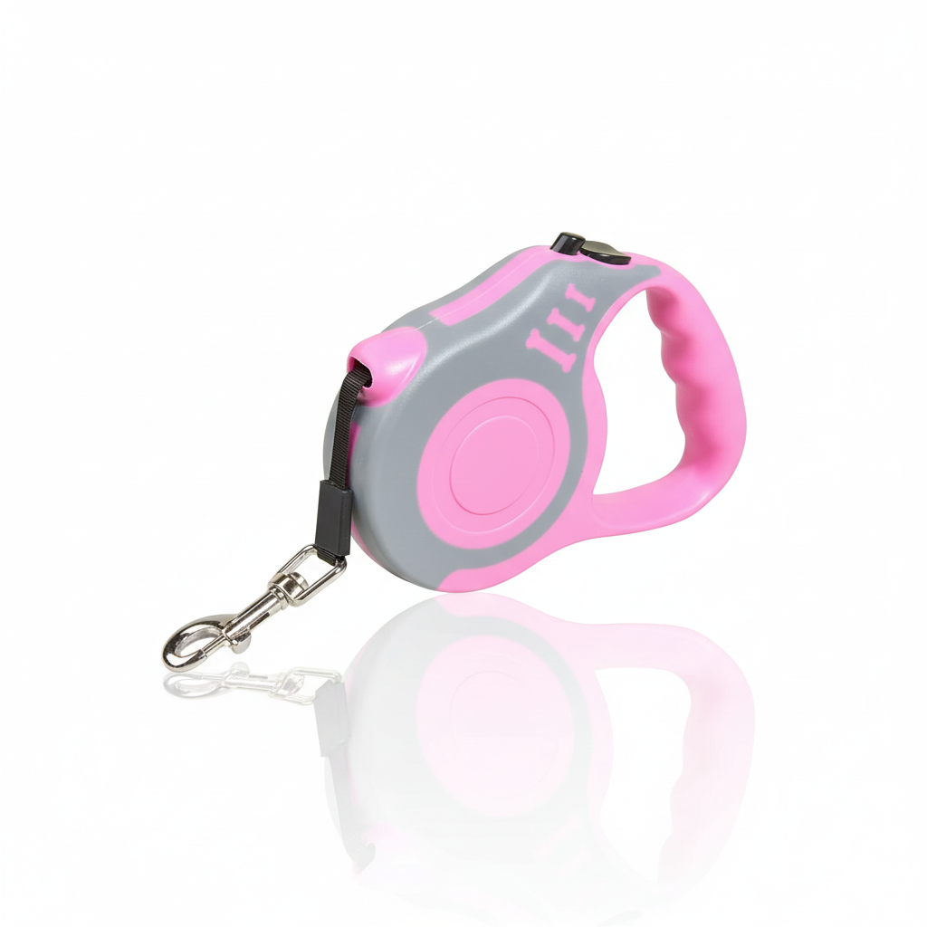 Ergonomische Rollleine für kleine Hunde & Katzen (3m / 5m) – Mit Stopp-Taste & Soft-Griff