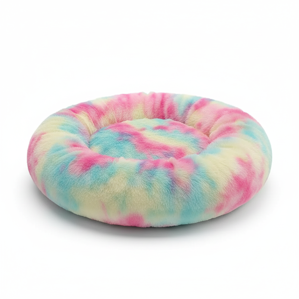 Lit Apaisant Donut pour Chien et Chat – Peluche Ultra Douce & Moelleuse