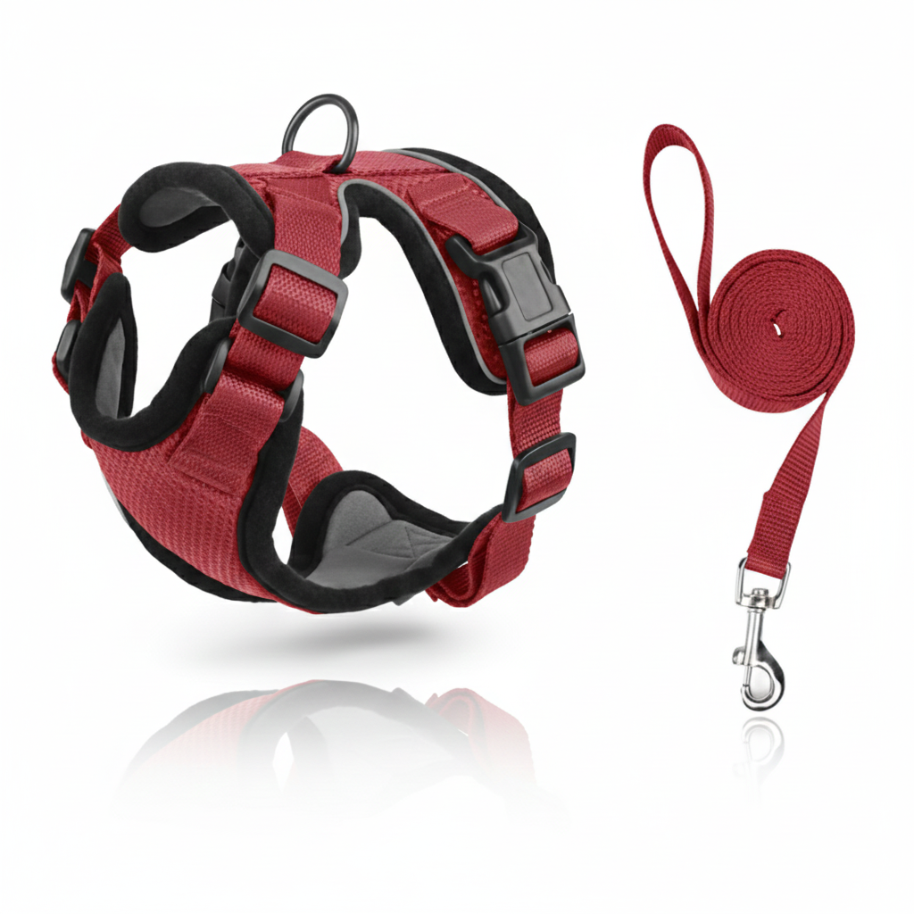 Escape-Proof Cat Harness & Leash Set – Soft Mesh Adjustable Walking Vest