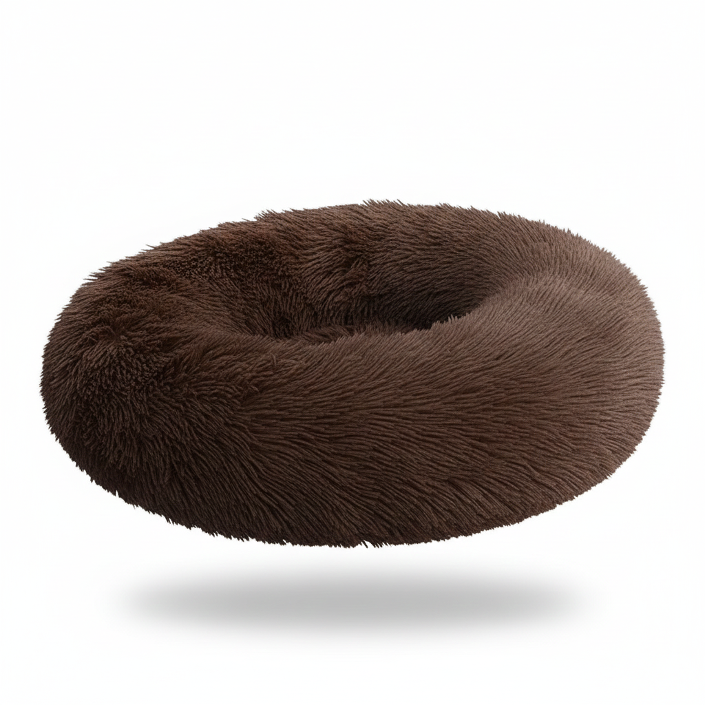Lit Apaisant Donut pour Chien et Chat – Peluche Ultra Douce & Moelleuse