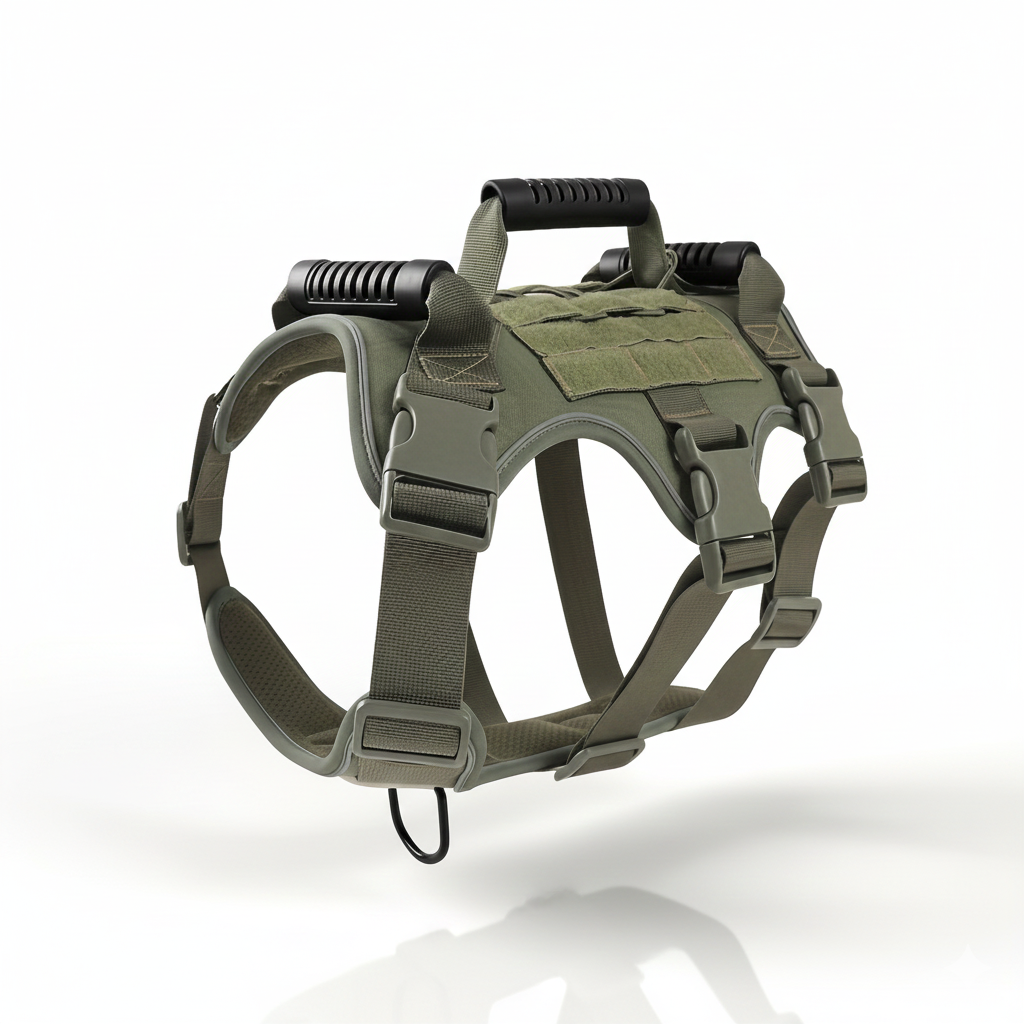 Pro Tactical K9 Dog Harness – No-Pull Vest with 3 Control Handles