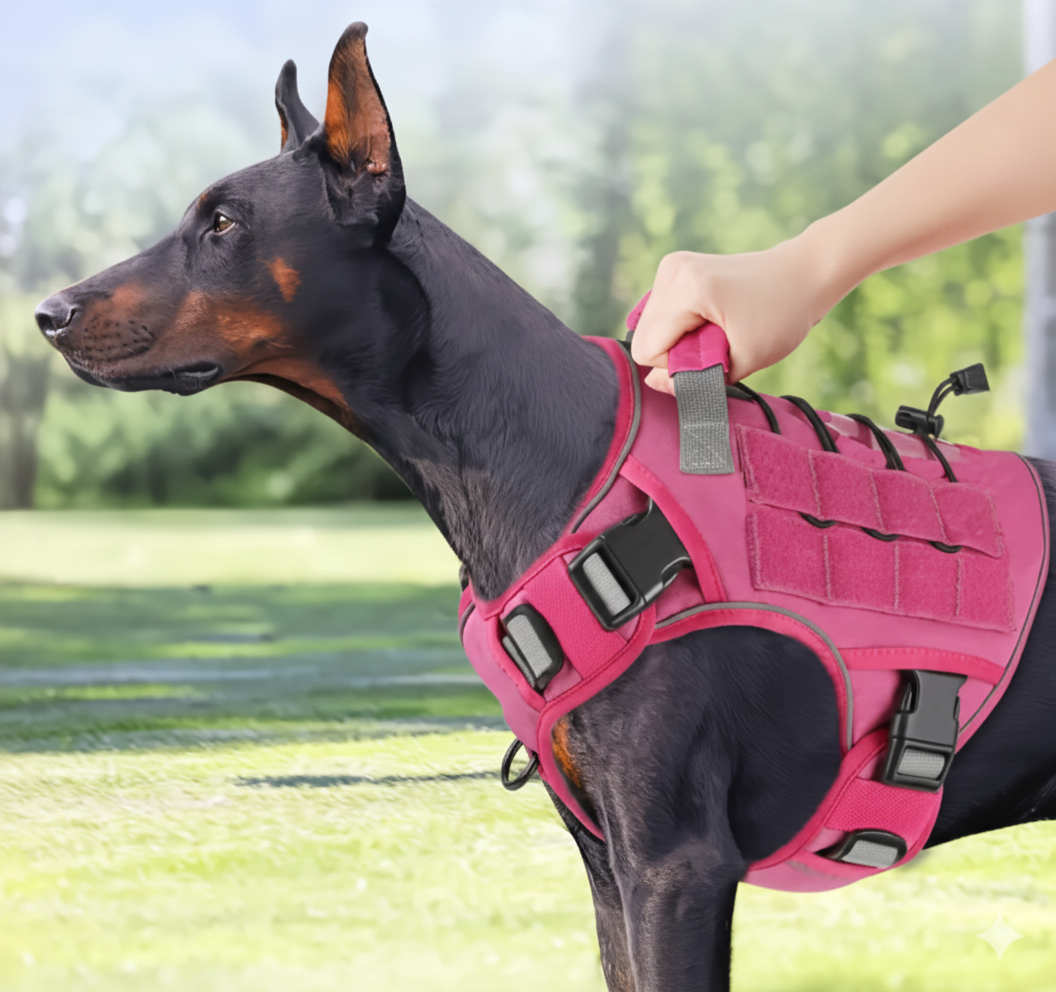 Tactical Dog Harness with Handle – No-Pull K9 Service Vest (Hook & Loop Panels)