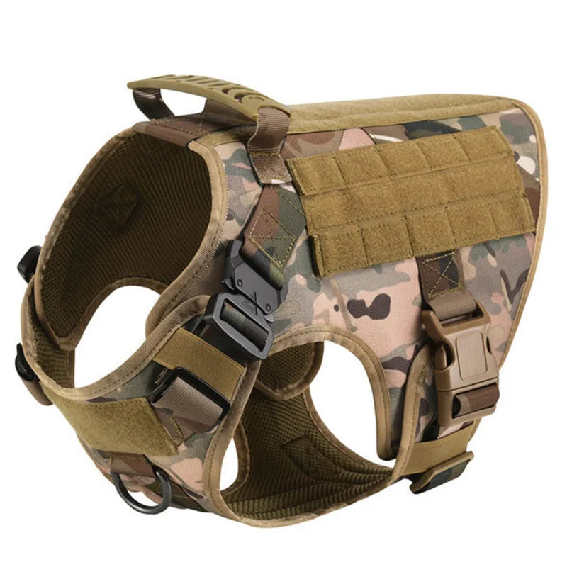 Tactical K9 Dog Harness Set – Heavy Duty Military Molle Vest (1050D Nylon)