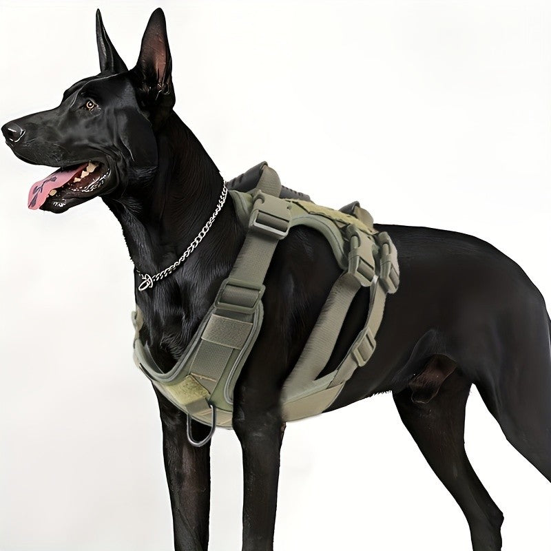 Pro Tactical K9 Dog Harness – No-Pull Vest with 3 Control Handles
