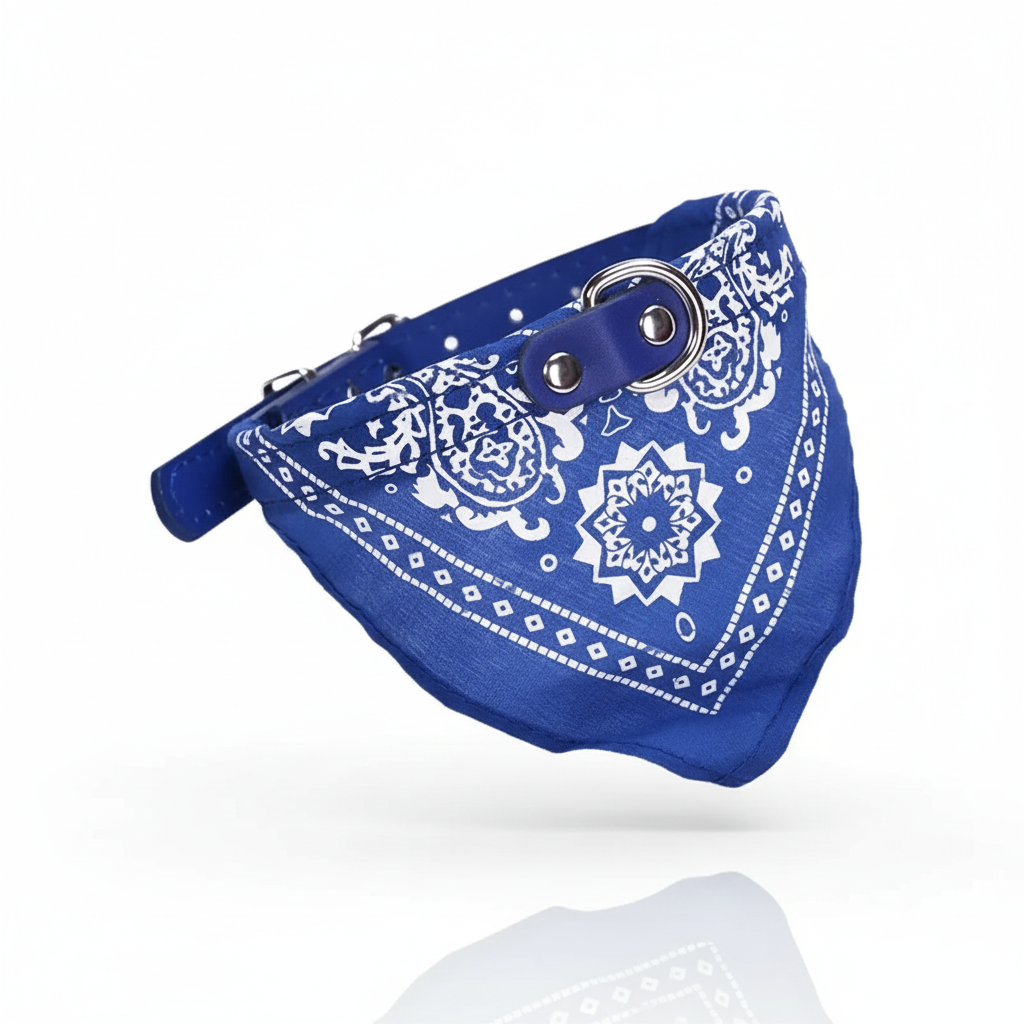 Collier Bandana en Cuir PU pour Chien et Chat – Style Élégant & Confortable