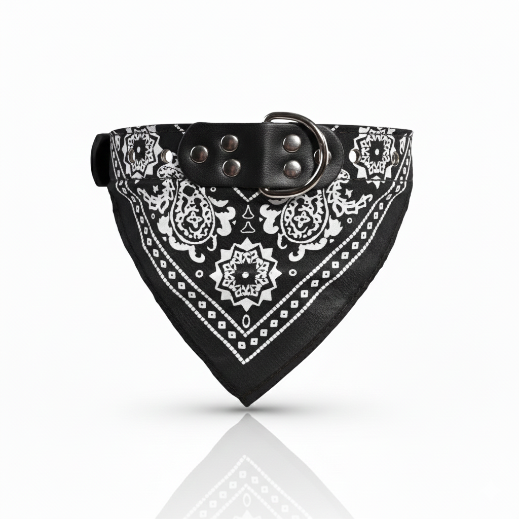 Collier Bandana en Cuir PU pour Chien et Chat – Style Élégant & Confortable