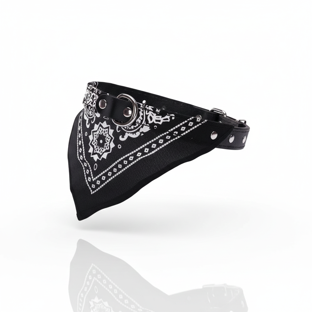 Collier Bandana en Cuir PU pour Chien et Chat – Style Élégant & Confortable