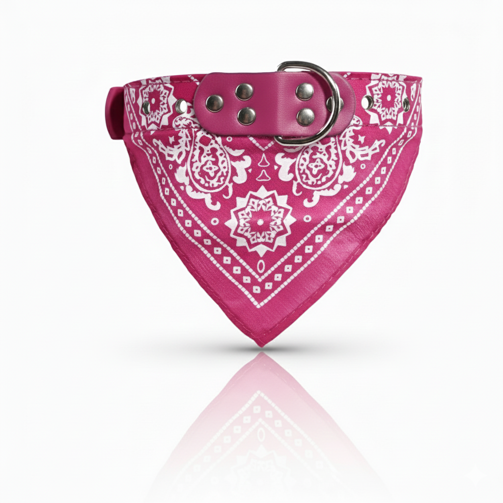 Collier Bandana en Cuir PU pour Chien et Chat – Style Élégant & Confortable