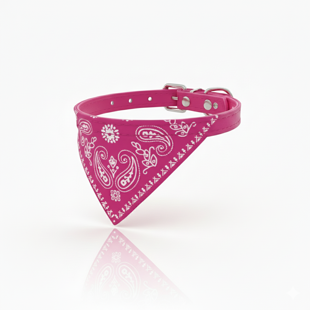 Collier Bandana en Cuir PU pour Chien et Chat – Style Élégant & Confortable