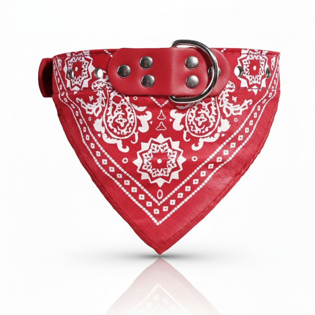 Collier Bandana en Cuir PU pour Chien et Chat – Style Élégant & Confortable