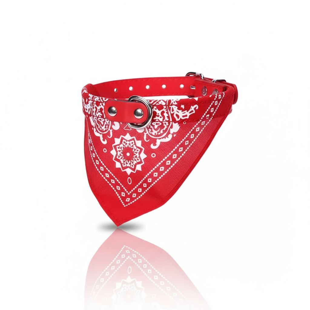Collier Bandana en Cuir PU pour Chien et Chat – Style Élégant & Confortable