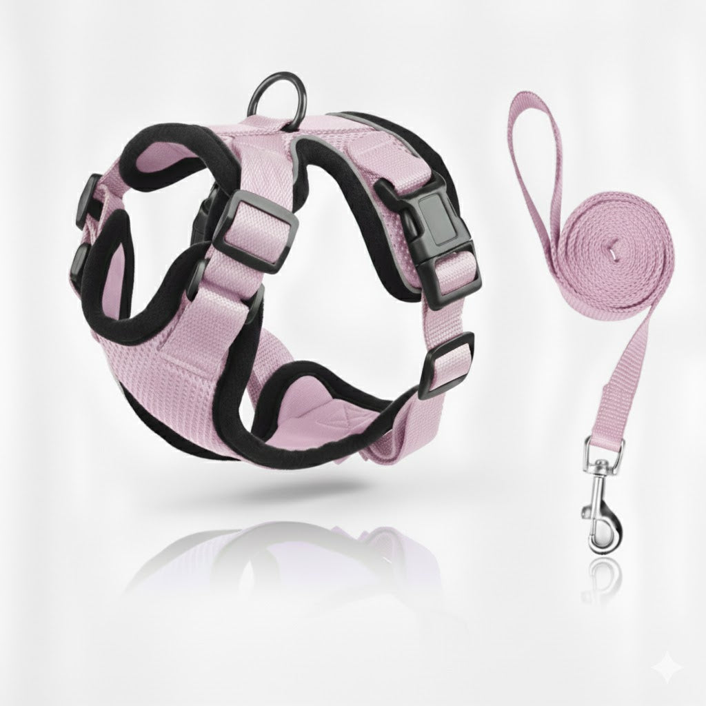 Escape-Proof Cat Harness & Leash Set – Soft Mesh Adjustable Walking Vest