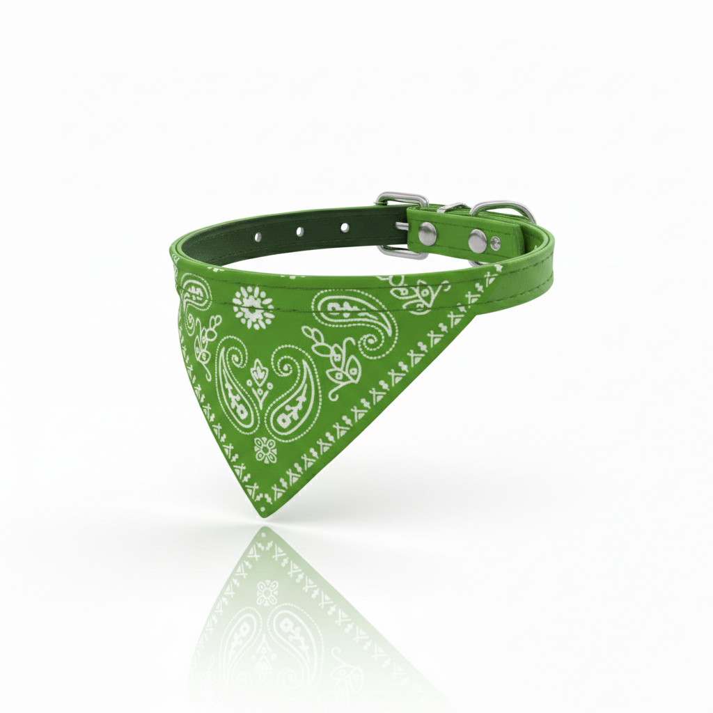 Collier Bandana en Cuir PU pour Chien et Chat – Style Élégant & Confortable