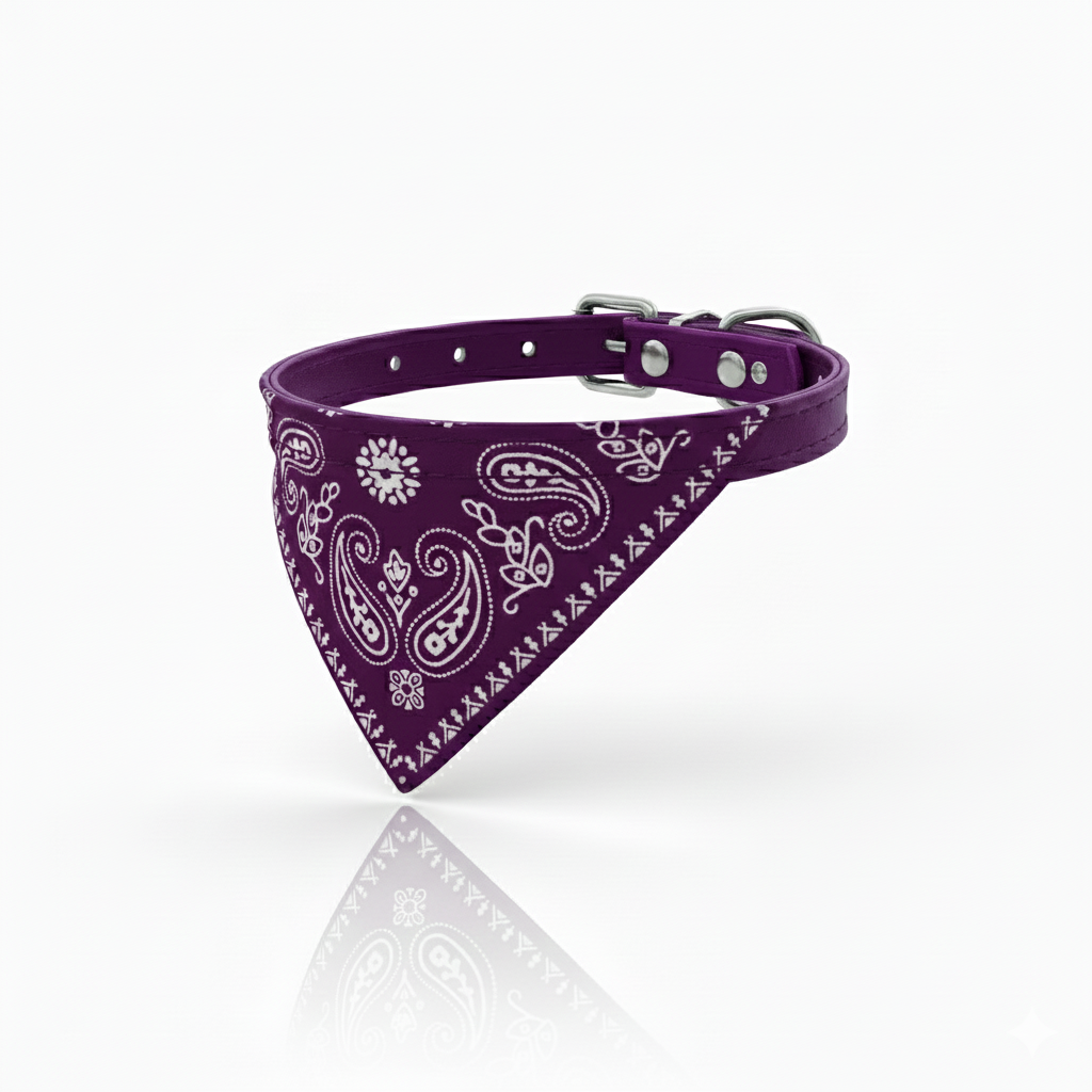 Collier Bandana en Cuir PU pour Chien et Chat – Style Élégant & Confortable